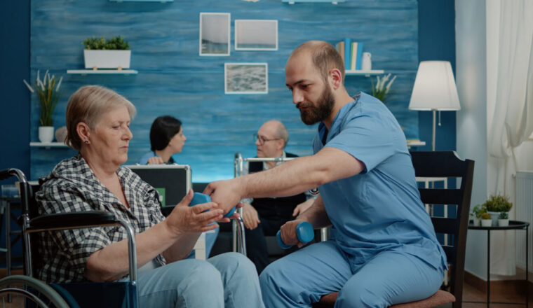 Nurse Supporting Rehabilitation Therapy